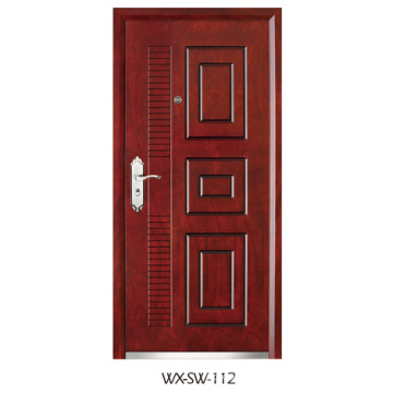 Puerta de madera de acero de Hotsale (WX-SW-112)